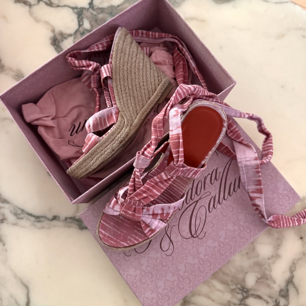 Theodora & Callum Shoes Wedges Pink